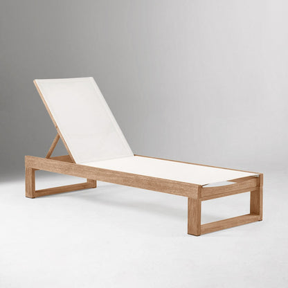 Portside Outdoor Textilene Chaise Lounge & C-Shaped Side Table Set